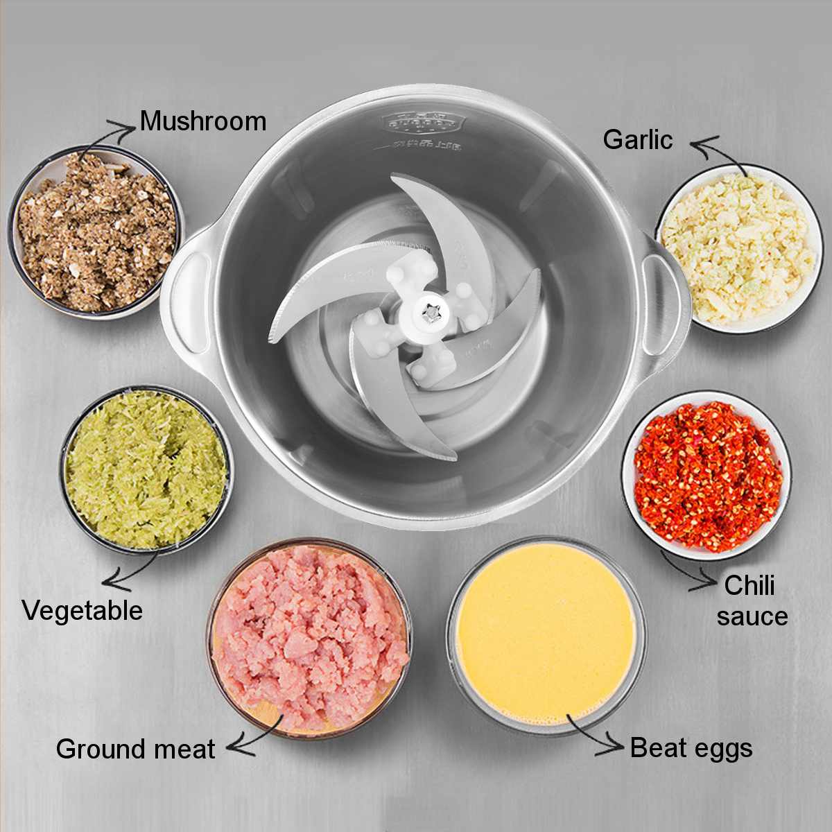 TWO SPEED 220V Stainless Steel Meat Grinder 3L Stainless Steel Meat Grinder Chopper Electric Automatic Mincing Machine Blue