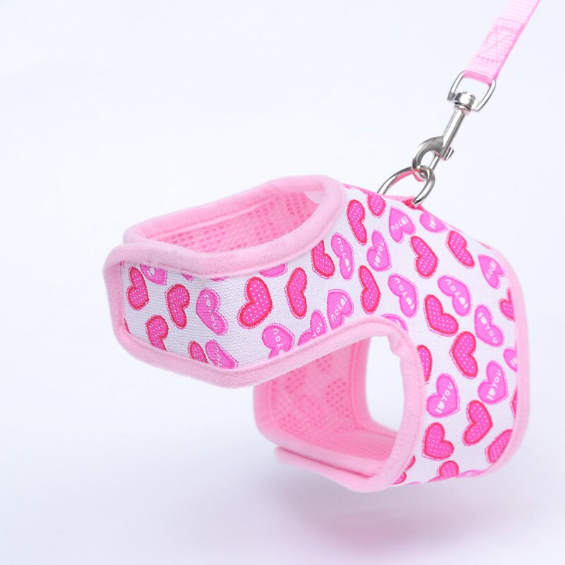 Adjustable Pet Dog Collar Harness For Small Dogs Yorkies Shih Tzu Accessories For Lead Leash Harnesses Walking Mastoac Puppy Pet: Pink / M