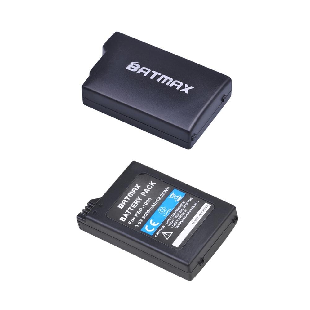 Batmax för sony psp -1000 batteri + digital laddare för sony psp 1000 playstation bärbar psp 1000 konsol ersättningsbatterier: 2 batterier