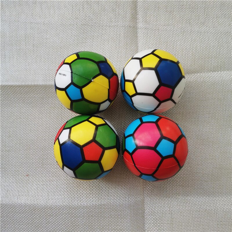 6.3 Cm Mini Speelgoed Voetbal Coloful Squeeze Anti Stress Ballen Pu Foam Balls Stress Ballen Speelgoed Voor Kids Kinderen 4 stks/partij