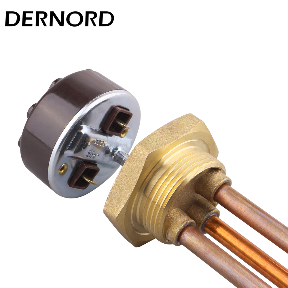 Calentador de agua eléctrico con elemento calefactor de inmersión de 220V con control de temperatura calentador Tubular de rosca DN32 resistencia de cobre