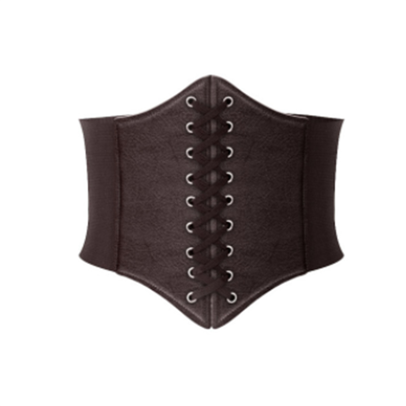 Corsé gótico debajo del busto para mujer, cinturones elásticos anchos de cuero brillante, corsés dorados para entrenador de cintura: Marfíl