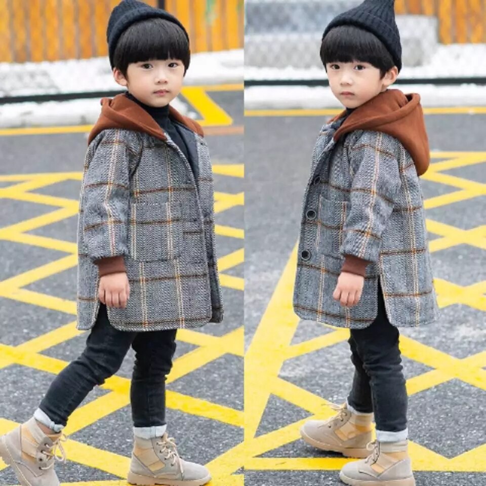 2020 per età 2 3 4 5 6 7 8 9 10 anni Plaid ragazzi cappotto autunno inverno bambini giacche capispalla bambini cappuccio addensare capispalla: 2T