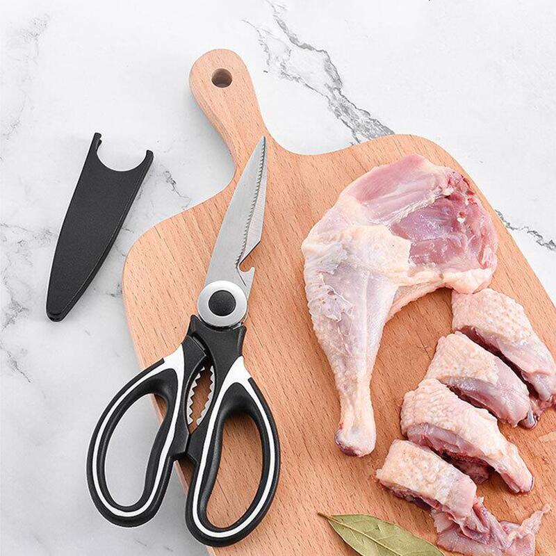 Tijeras de cocina multifuncionales, cuchillo de corte de acero inoxidable para pescado, pollo, Chef, dispositivo, herramientas, accesorios, botella abierta