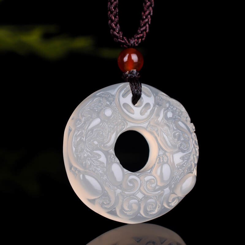 Echte Natuurlijke Jade Lucky Bixie Hanger Ketting Mannen Vrouwen Sieraden Geel Groen Wit Rood Chalcedoon Pi Xiu Geluk Amulet