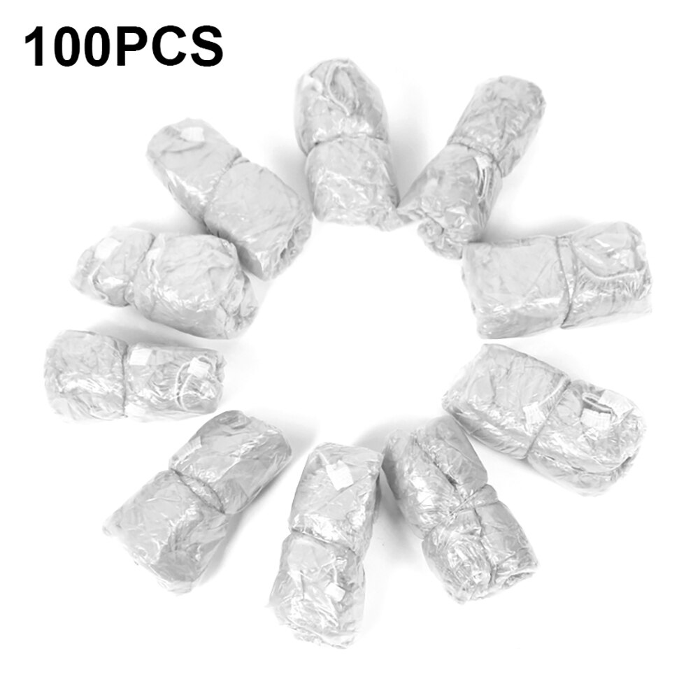 100/300pcs Disposable Plastic Shoe Covers Boot Non-Slip Protective Covers Household Hotel Hospital Transparent Shoe Cover Sets: White / 100pcs