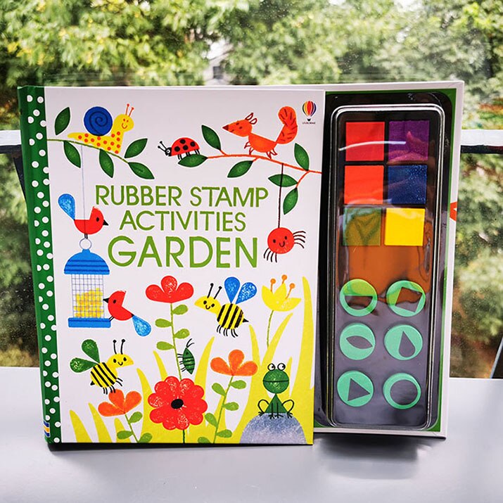 Children Fingerprinting Books with Rubber Stamps Ink Pad kids Activities Doodling Book Animal Garden Kindergarten DIY Craft Toy: garden A