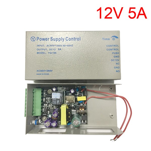 Døradgangskontrolsystem switch strømforsyning  dc 12v 3a 5a ac 90 ~ 260v til fingeraftryksadgangskontrolmaskine: 5 apw hvid 5a
