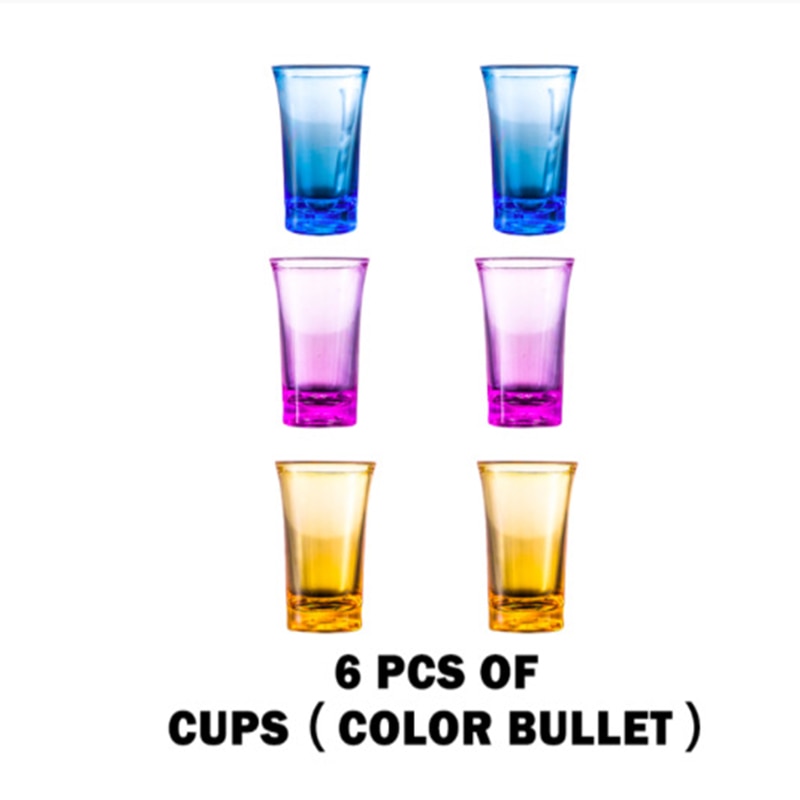6 shotglas dispenser houder wijnkistje likeurdispenser wijn whisky bier dispenser rek party games drinkgerei bar accessoires: Gekleurde bekers