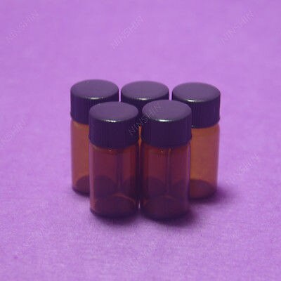 3ML Amber Reagent Bottle,Sample,Penicillin Vials,With PP Screw Lid,5PCS/LOT