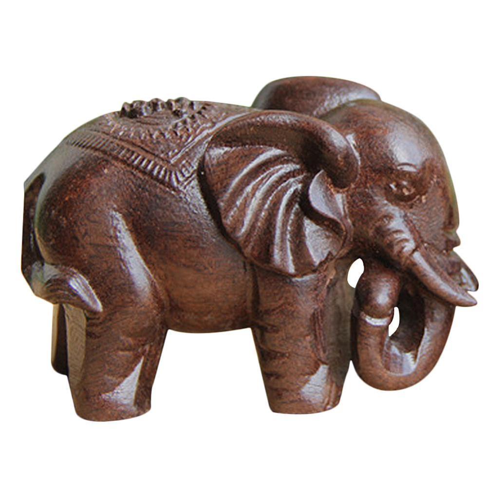 Agalloch hånd udskæring træ udskæring håndværk træ elefant dyr ornamenter statue skrivebord ornamenter