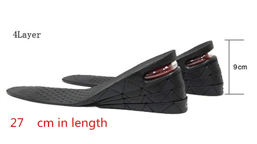 3-9cm höjdökning innersula kudde höjd lyft justerbar skärning sko häl insats högre stöd absorberande fotkudde: Ökade 9 cm