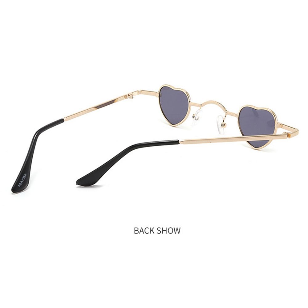 Gafas de sol con forma de corazón, lentes de sol con montura metálica, estilo Hip Hop, Punk