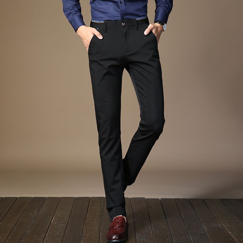Men Luxury Suit Pants Dress Pants Mens Slim Fit Formal Perfume Classical Business Pants Men Autumn Winter Black Trousers