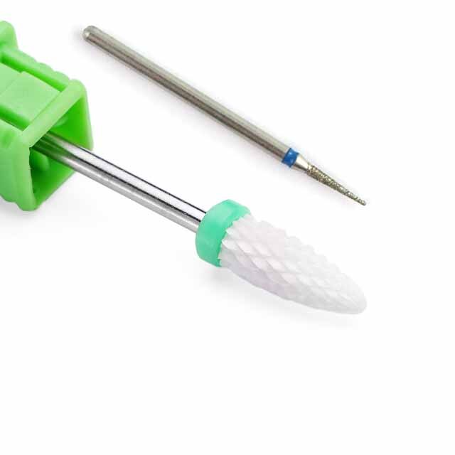 Broca de clavo de cerámica para manicura, fresa de diamante, limas rotativas eléctricas, brocas para pedicura, rebaba, herramientas para quitar cutículas, 2 uds.: plum