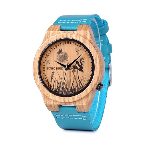 Bobo Vogel Bamboe Horloge Mannen Speciale Levensechte Uv Print Dial Gezicht Houten Polshorloge Relogio Masculino Uurwerken: C-P20-6