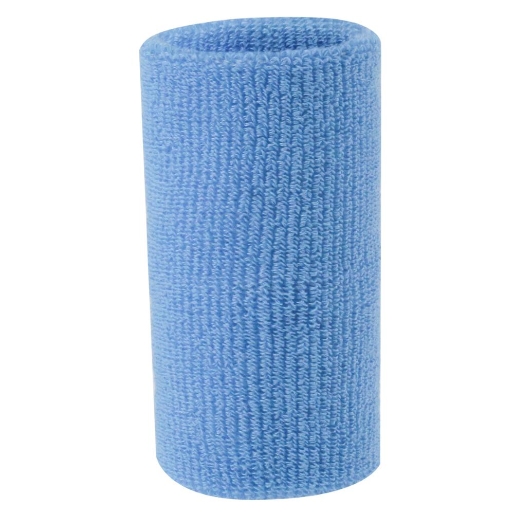 Sports Wristband sweat absorbing breathable towel knitting wrist guard basketball badminton tennis fitness weight lifting gear: sky blue