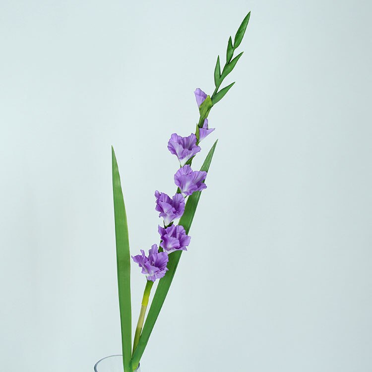 Høj efterligning stor gladiolus gulv håndværk kunstig blomst kunstig silke blomst håndlavet blomst desktop møbler: Lilla