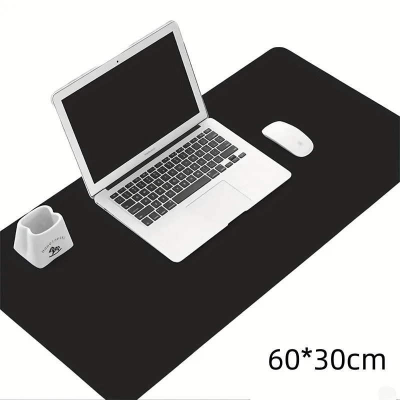 1 Pcs Large Size 600*300mm Office Desk Protector Mat PU Leather Waterproof Mouse Pad Desktop Keyboard Desk Pad Gaming Mousepad: black