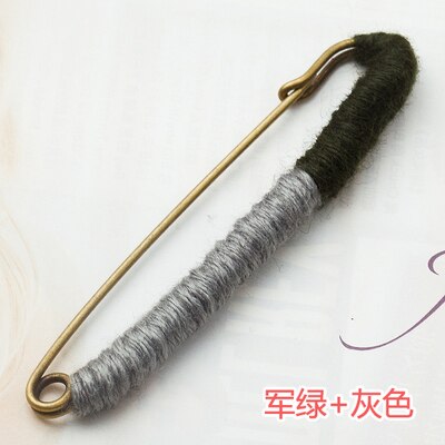 Koreansk nål 10cm stor metal sikkerhedsnål broche vævning uld pin dekoration spænde nål smykker brocher til sjal cardigan sweater: F