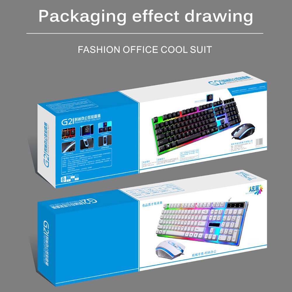 Cool About LED Wired Gaming Keyboard And Mouse Kit 2.4G Computer Multimedia Gaming Keyboard And Mouse Kit