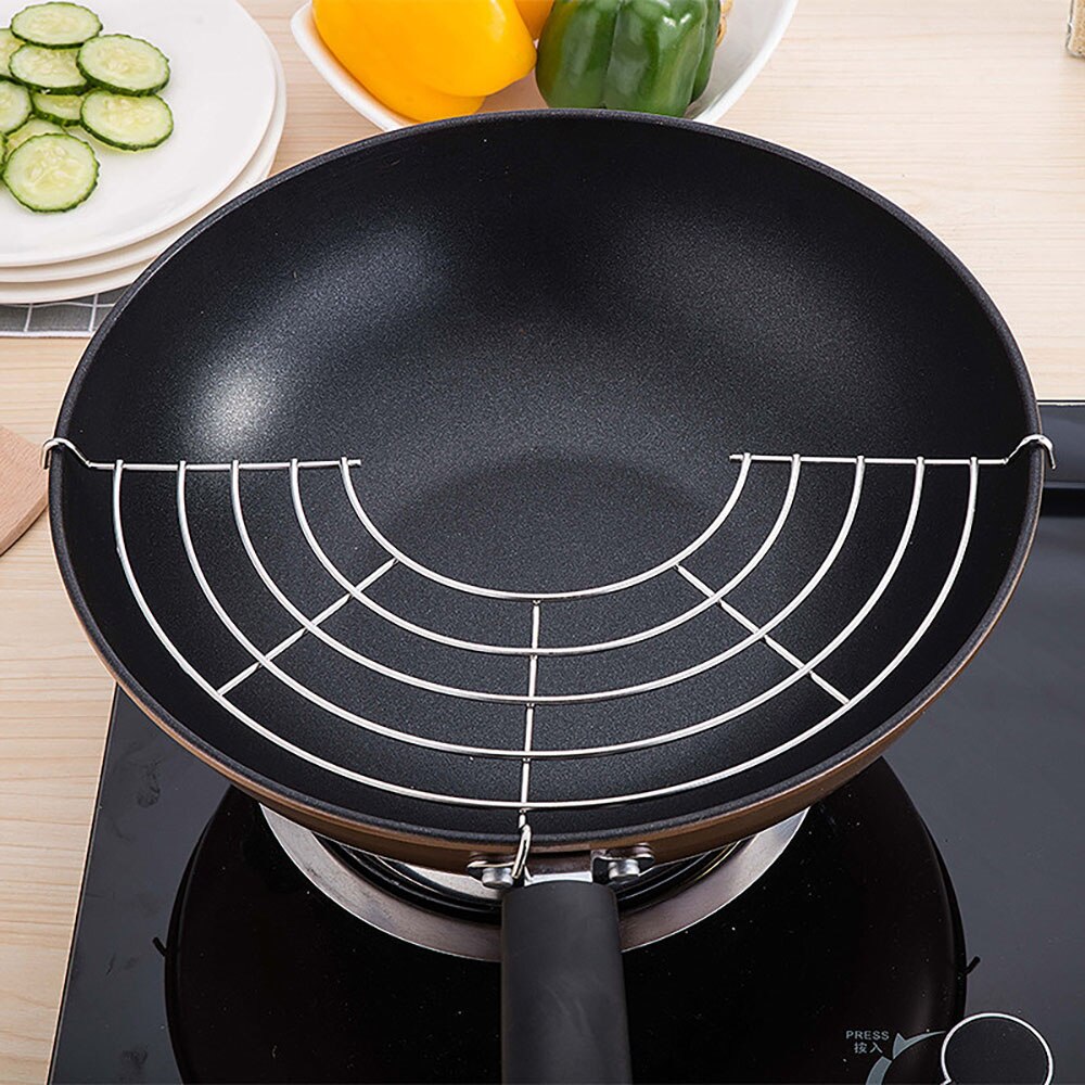 1 pcs S/L Semi-circular Oil Drain Rack Kitchen Frying Pan French Fries Fried Chicken Leg Meatballs Cooking Oil Filter Holder