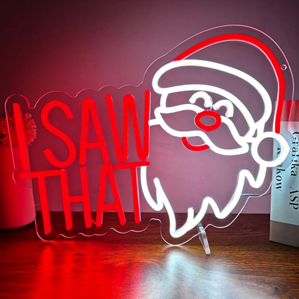 Rood Wit Vrolijk Kerstfeest Neonreclames HOHOHO Kerst Kerst Neonlicht Winkel Bar Raam Muur Decor Licht USB Dimbaar Licht: changeable