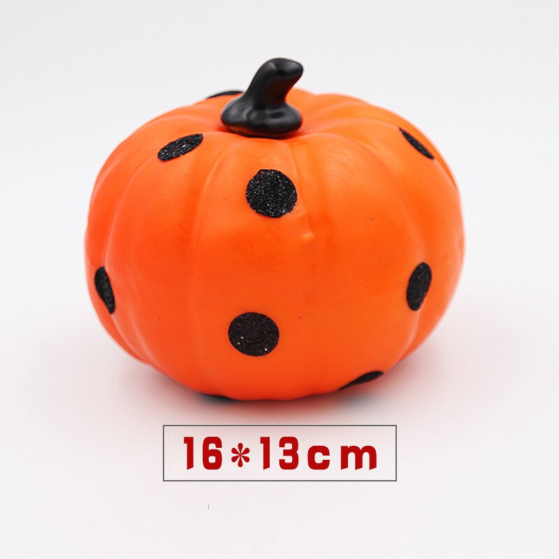 Decoraciones de calabaza blanca, calabaza de Halloween, espuma de plástico, verduras artificiales, 6 pulgadas, negro, naranja, DEC567