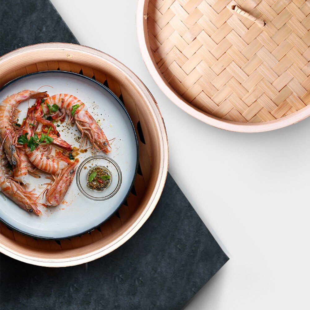 kitchen accessories Great 2 Tier Durable Cookware Bamboo Steamer Chinese Kitchen Cookware Rice Pasta Cooker Set With Lid