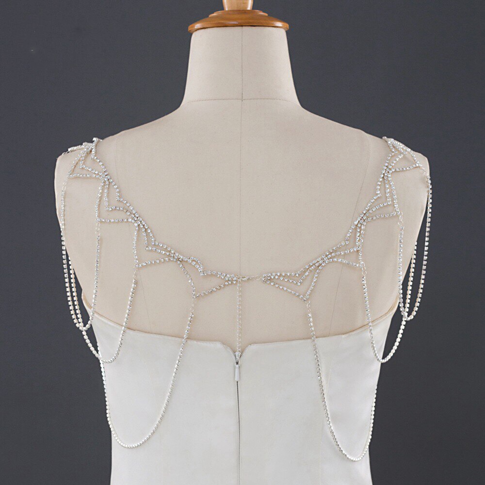 Braut Quaste Kristall Schulter Kette Schmuck Schal Zubehör Hochzeit Kleid Strass Schulter Kette Körper Chian