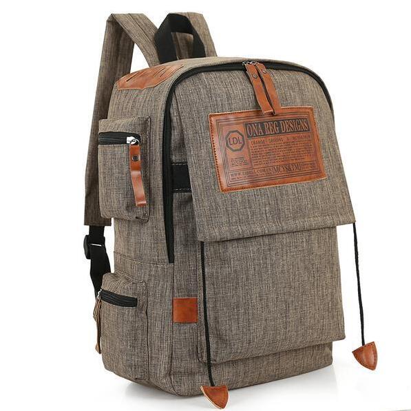 yesetn bag 101916 mens canvas backpack school student bag: khaki