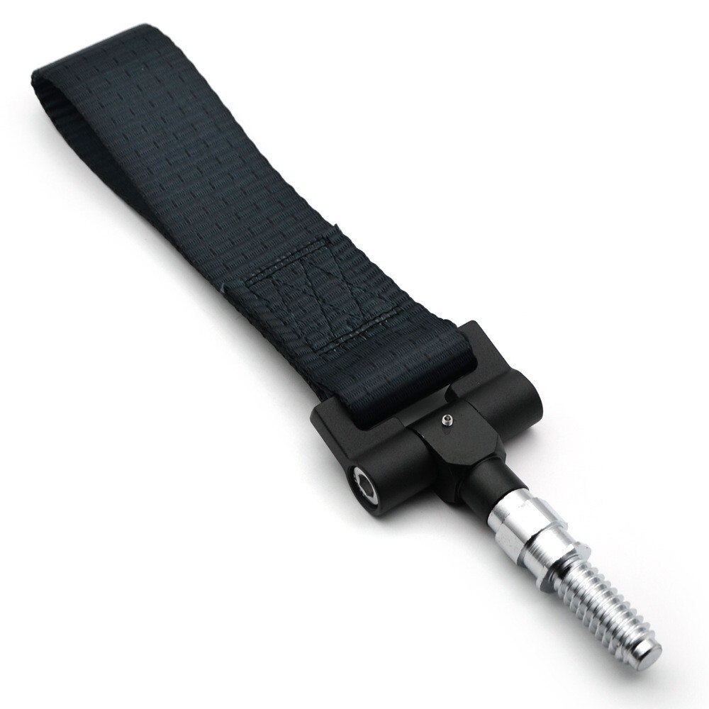 Cuerda de remolque Universal para coche, cinturón de tracción para vehículo de carreras, gancho de varilla delantera, Cable de remolque para coche, cuerda de tracción para BMW japonés y europeo: Black