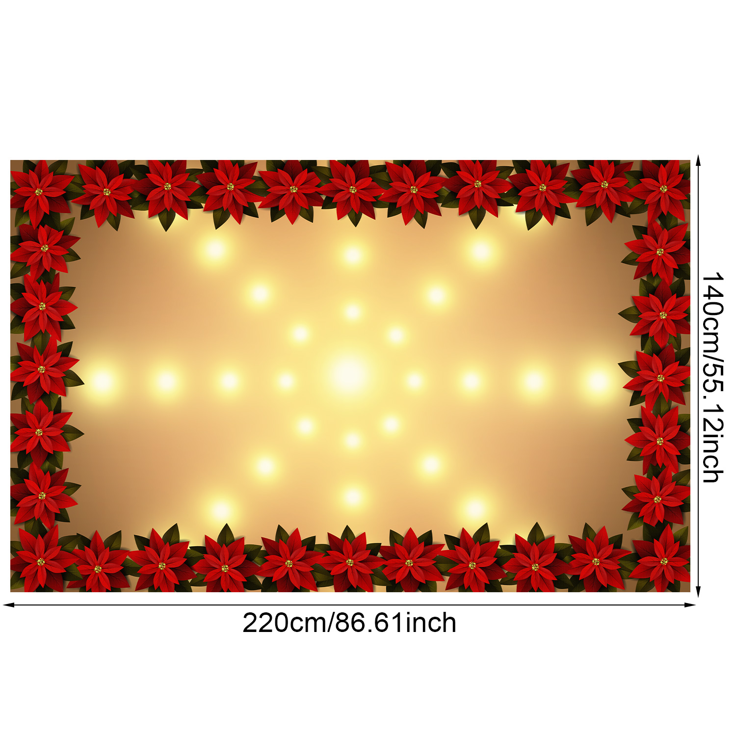 Rød juleblomstduk julepynt til hjemmet jul navidad år spisebordduk: Sjokolade