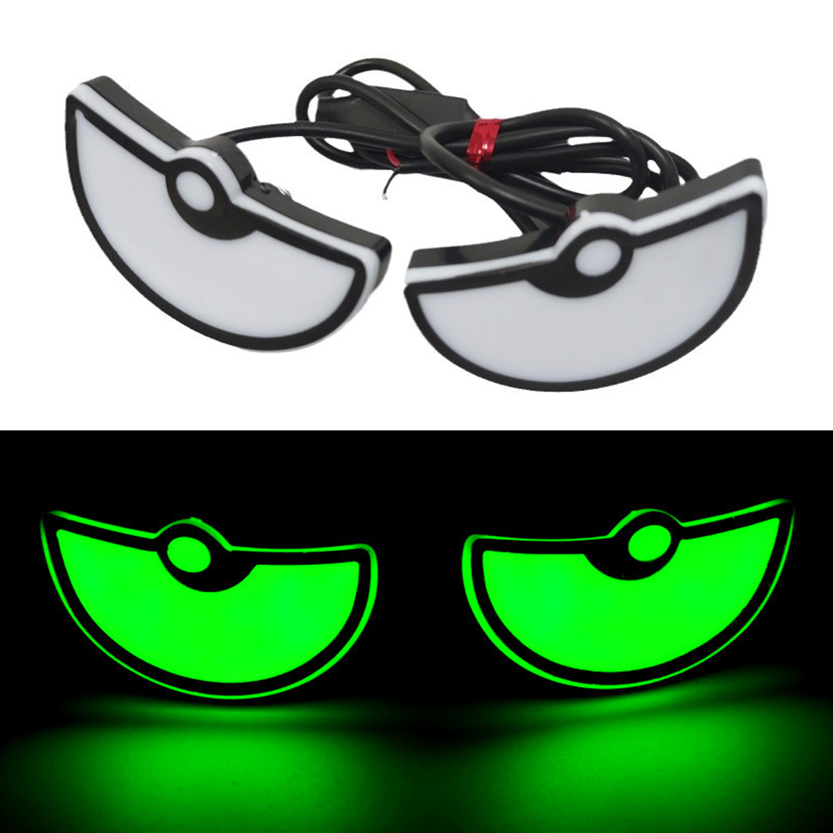 2Stck Motorrad LED Dämon Auge Licht Halbkreis/Dreieck Auge Blinker Licht Dynamische Rücklicht Mini Auto Dekoration lichter: Braun