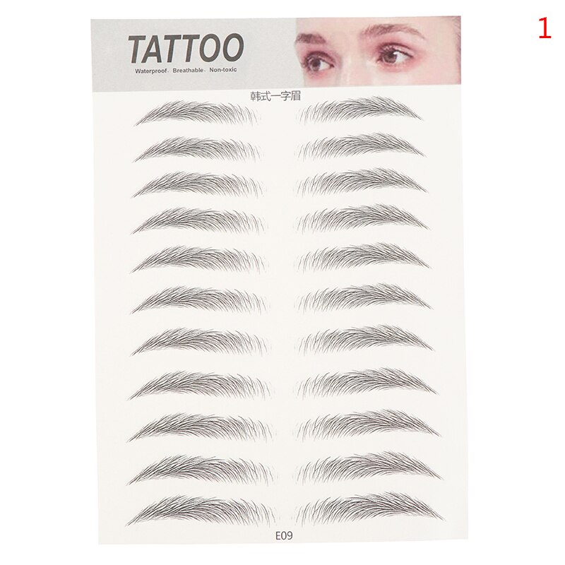 3D Haar Als Wenkbrauwen Make-Up Waterproof Wenkbrauw Tattoo Sticker Langdurige Natuurlijke Nep Wenkbrauw Cosmetica: A1-Straight eyebrow