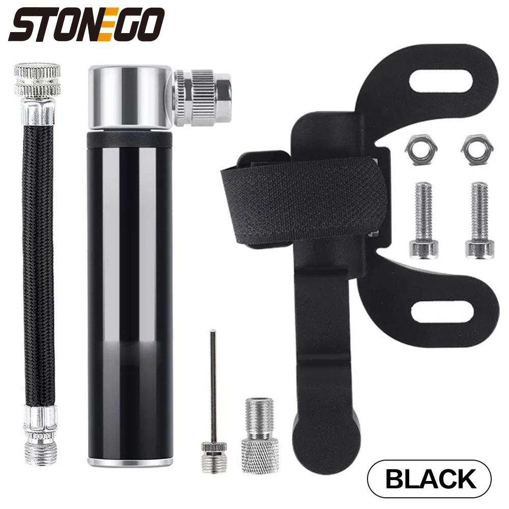 Tragbare Pocket-Bike-Pumpe, 120 PSI, Hochdruck, Mini-Fahrradpumpe, passend für Presta/Schrader-Ventil, ultraleichte Fahrradreifenpumpe: Black