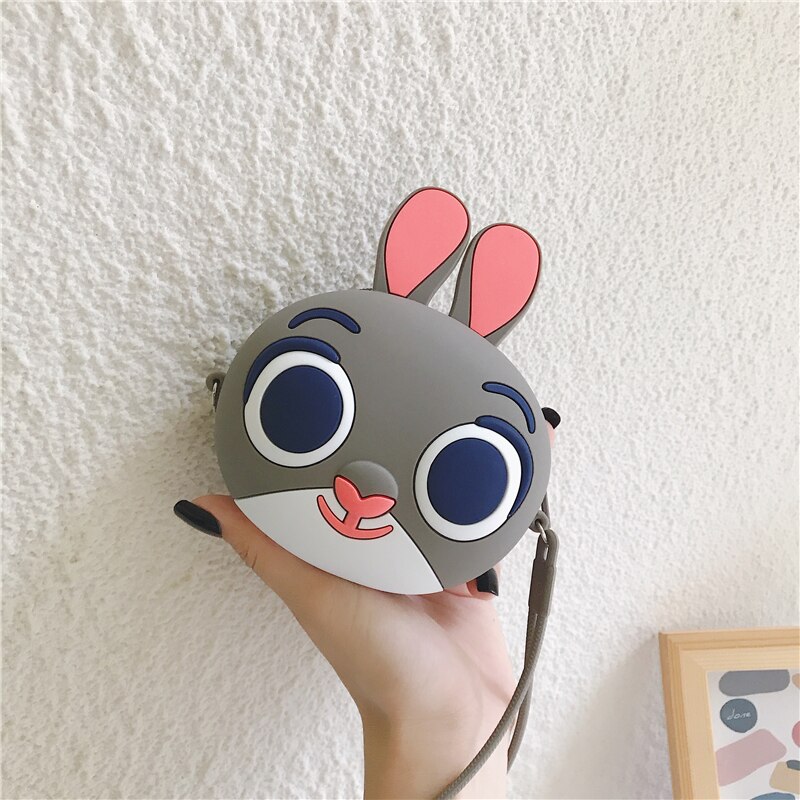 Cartoon Round Purse Cute Mini Female Student Clutch Bag Waterproof Silicone Pendant Coin Bag with Strap Mini Pouch: 42050