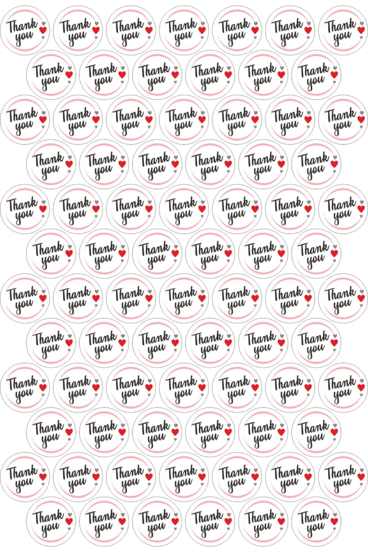 78 pcs Transparent Thank You Sticker Label