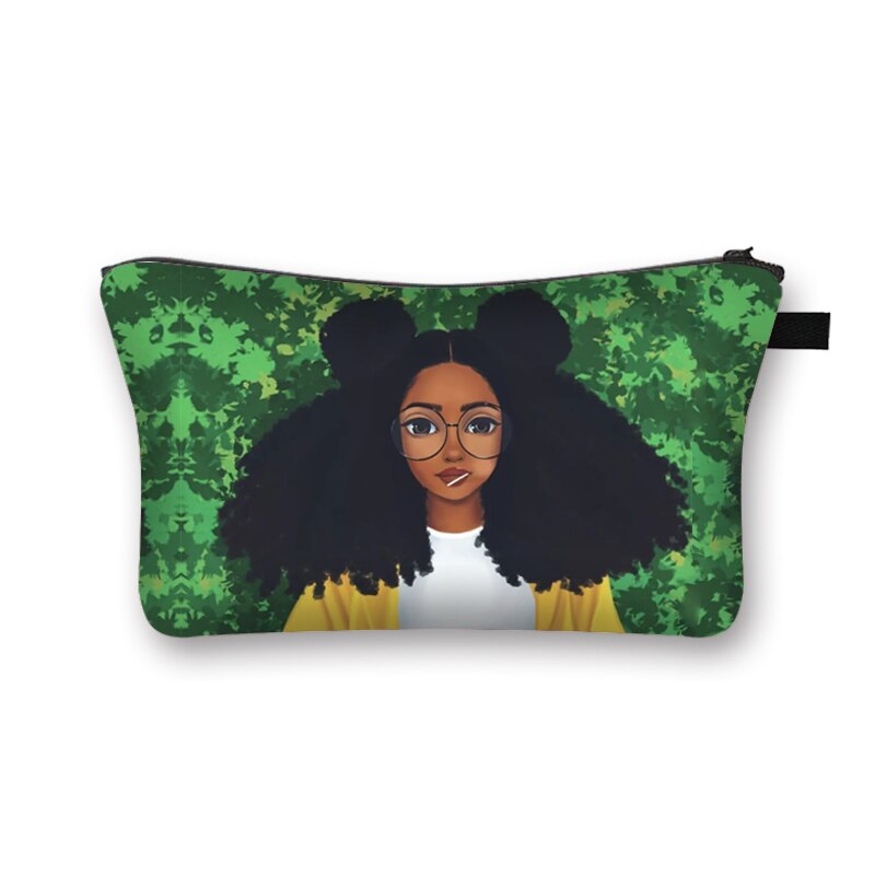 Dio Dice Che Sono di Colore Nero Sacchetti Cosmetici Afro Donne Sacchetti di Trucco Nero È Bello Delle Signore Caso Cosmetico Ragazze Organizzatori Bag: hzbafro01