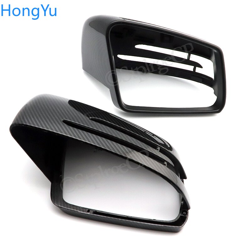 Cubierta para espejo retrovisor Mercedes Benz Clase A W176 , de fibra de carbono negro brillante, accesorios para espejo