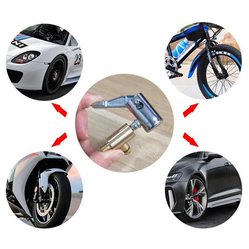 Bærbar oppustelig pumpe til bildæk, luftchuckkompressor, dækpumpe, dækchuck med modhagerforbindelse til slangereparation