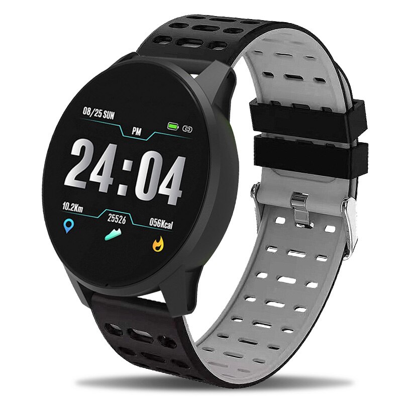 montre de santé intelligente pression artérielle fréquence cardiaque Sport montre intelligente hommes femmes fitness podomètre bracelet intelligent Smartwatch: Gris