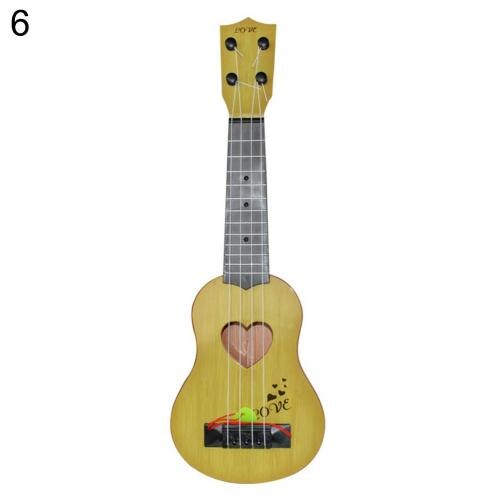 Musical Instrumente Holz Ukulele Art Einfarbig hawaiisch Gitarre Griffbrett Saiten Instrument Spielzeug Gitarre Linde: 6