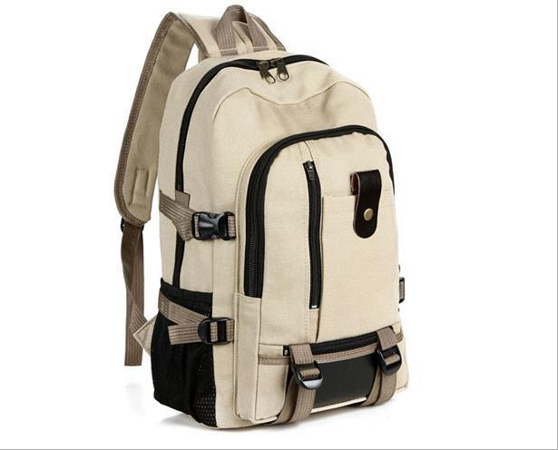 Neue männer Rucksack Lässig Reise Rucksack Große Kapazität Schüler Tasche: Beige