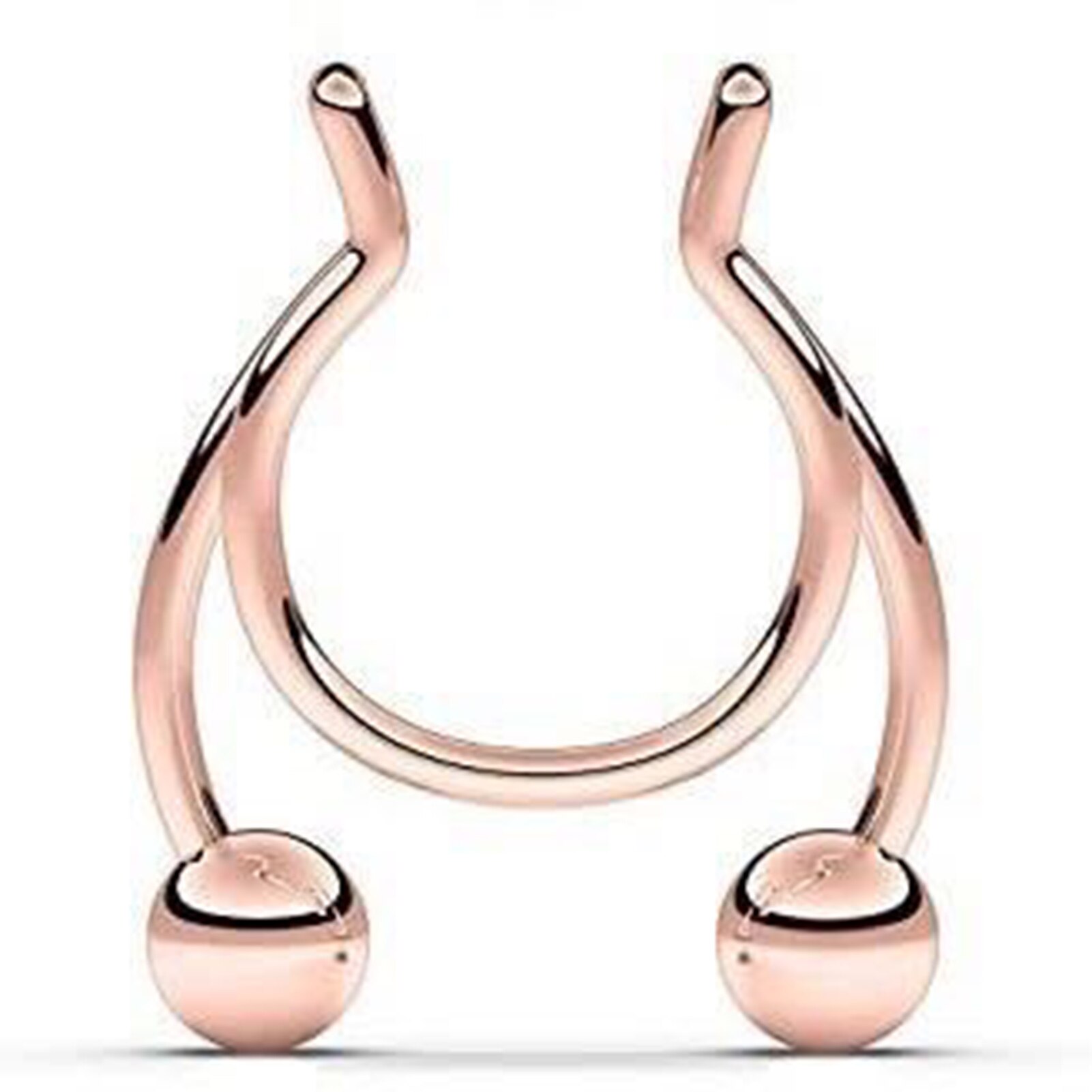 Stainless Steel Antler Shape Nose Ring Clip Nasal Septum Piercing Body Jewelry Stainless Steel Soft Nose Ring without Puncture