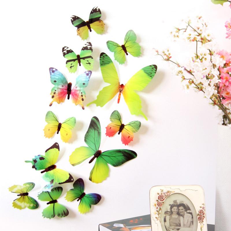 12 Pçs/lote 3D Borboletas Adesivo de Parede Borboleta Bonita Para Decalques Da Parede Da Sala Decoração de Casa Na Parede Borboleta Papel De Parede: 01