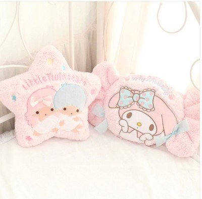 Kawaii dessin animé oreiller ma mélodie bonbons petite étoile jumelle forme peluche doux dos coussin canapé-lit décoration poupées en peluche