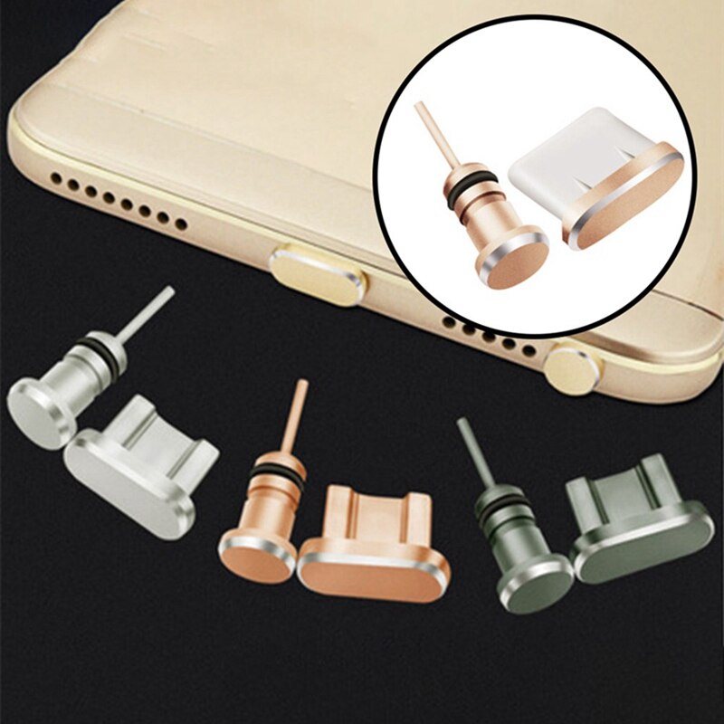 Metal micro usb opladningsport + øretelefon port støvstik android mobiltelefon 3.5mm headset prop hente kort pin
