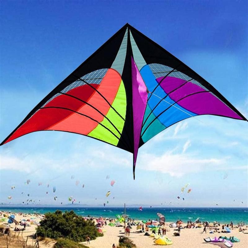 Hand Enkele Lijn Driehoek Kite 1.5M Grote Maat Air Stunt Kite Makkelijk Te Vliegen Mooie Vorm Kite Met 30M Lijn Voor Kids
