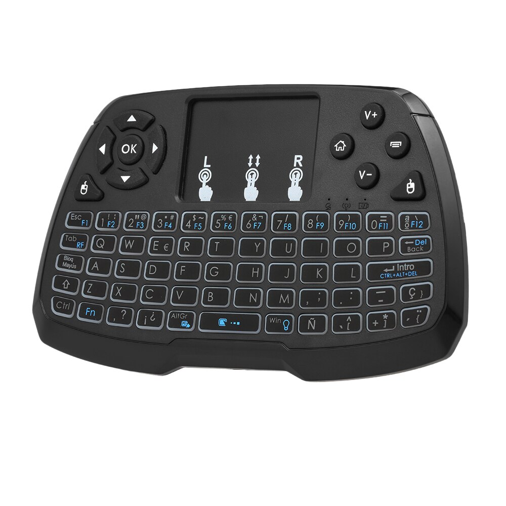 2.4 ghz draadloos toetsenbord met achtergrondverlichting, touchpad, muis, handheld afstandsbediening, 4 kleuren achtergrondverlichting voor tv-box, smart-tv, pc, notebook: Es